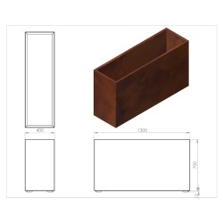 Donica Rectan 1300x400x700