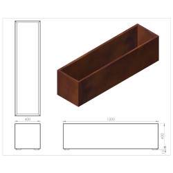 Donica Rectan 1500x400x400